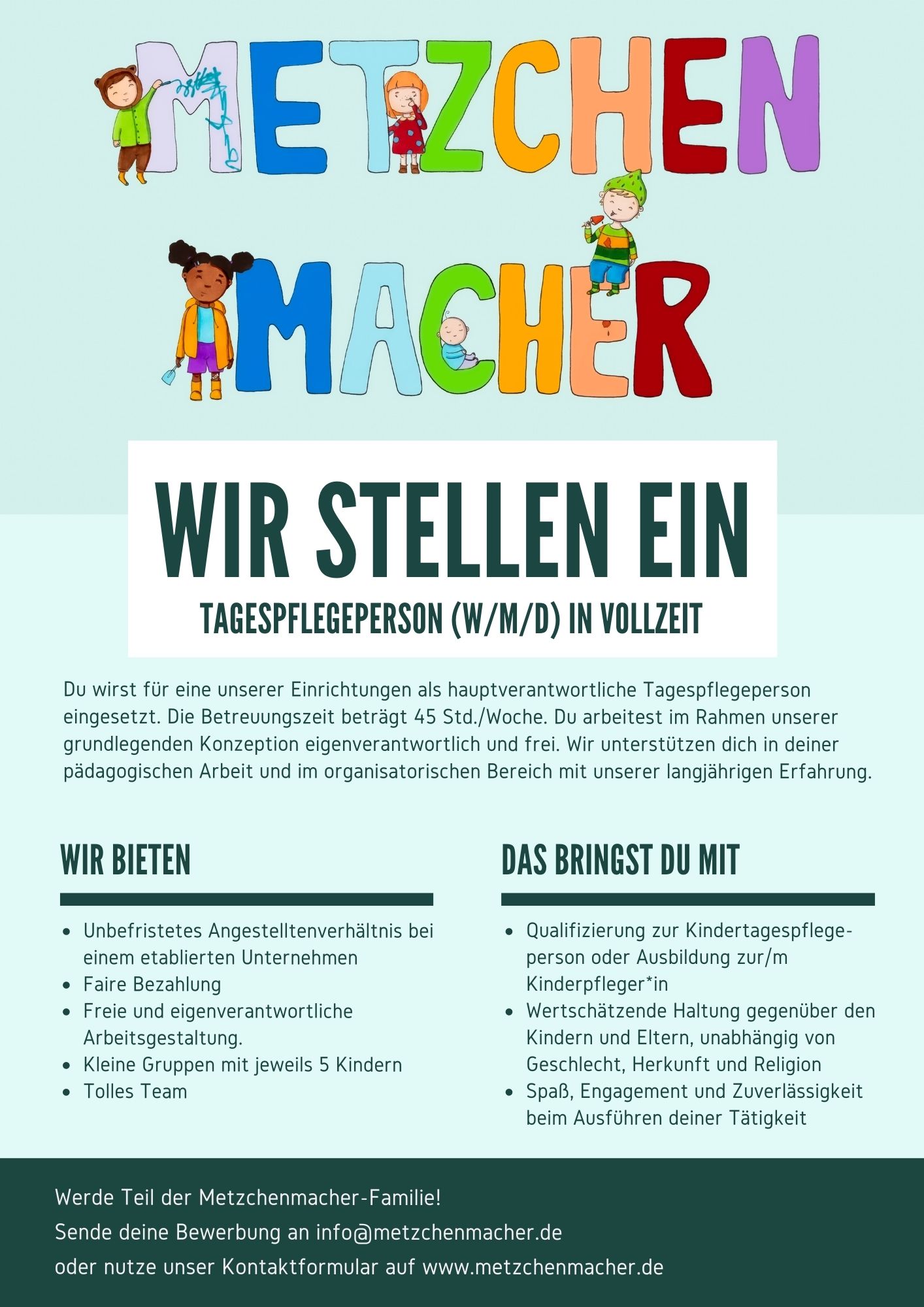 Stellenanzeige Kindertagespflege Köln